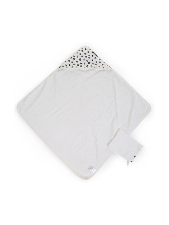 Childhome Set De Baie Pentru Bebeluşi Cu Glugă Alb 80x80cm