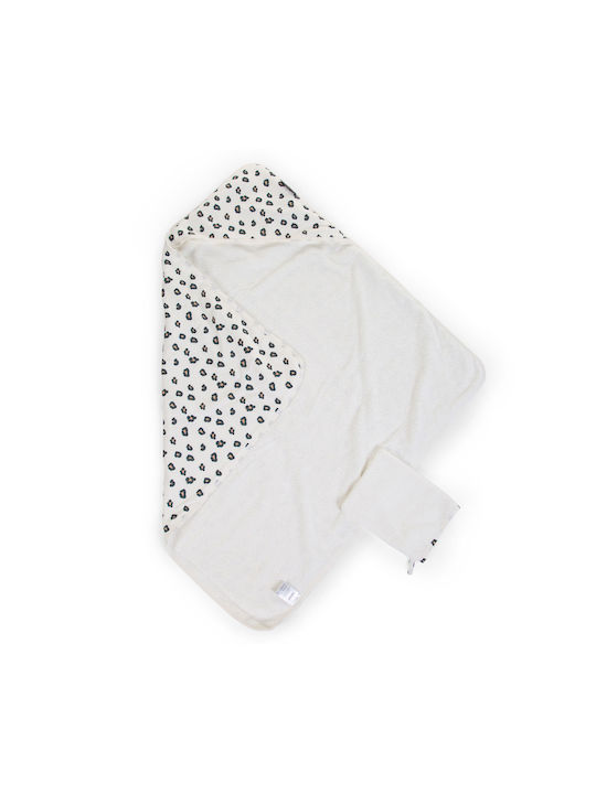 Childhome Set De Baie Pentru Bebeluşi Cu Glugă Alb 80x80cm