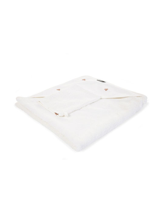 Childhome Set De Baie Pentru Bebeluşi Cu Glugă Alb 80x80cm