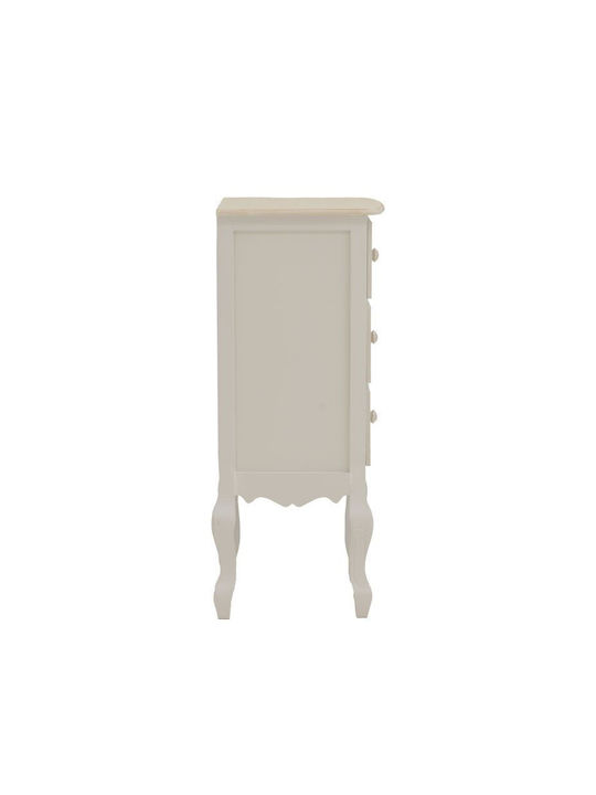 Joliene Wooden Chest of Drawers Antique White-Natural 40x34.5x82cm