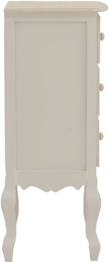 Joliene Wooden Chest of Drawers Antique White-Natural 40x34.5x82cm