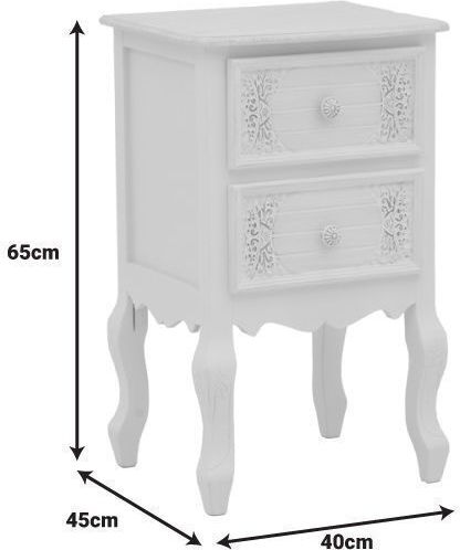 Pazlen Wooden Chest of Drawers Λευκή Αντικέ 40x45x65cm
