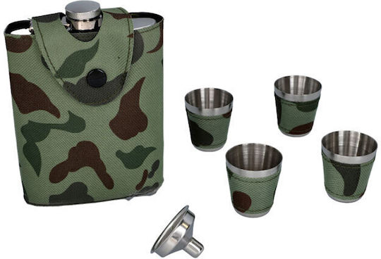 Set de Bidoane Bidoane de Băut Camo 4 Pahare Pătrate 4345 240ml