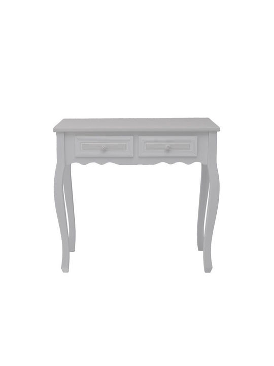 Joliene Wooden Console Table Antique White-Natural L80xW40xH75cm