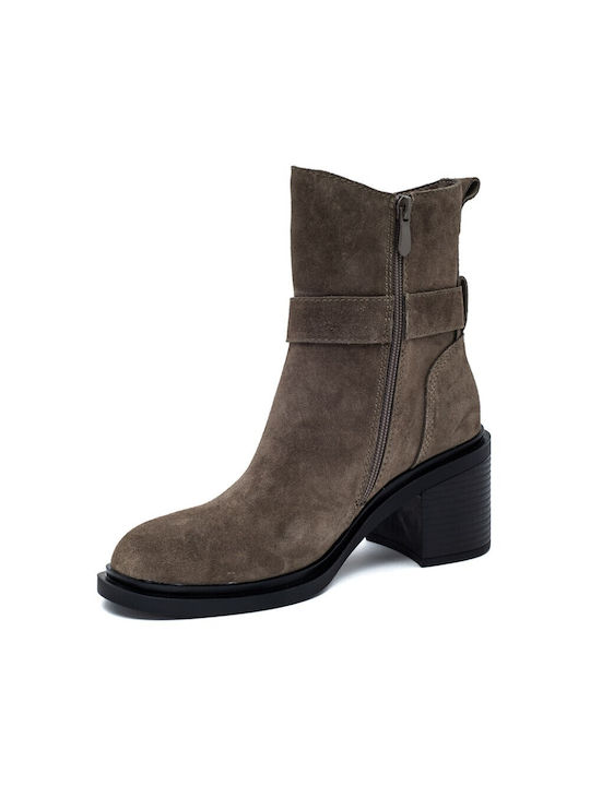 Leder Stiefeletten Damen Schwarz