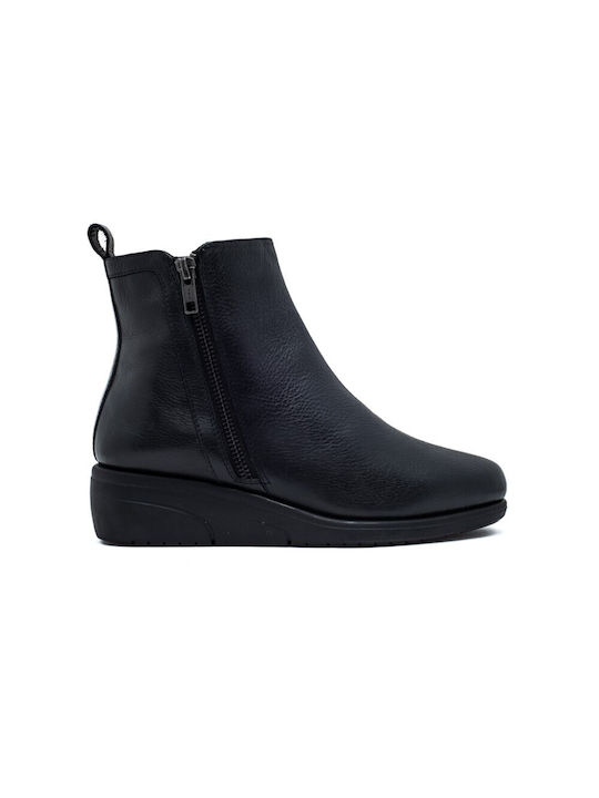 Leder Stiefeletten Damen Marineblau