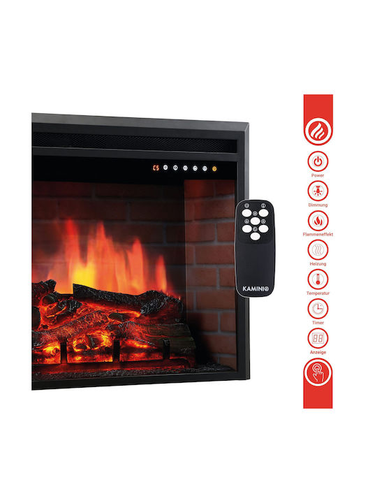 Insert Luca 30 Montat pe perete Șemineu electric 1800W 76x58.5cm Negru