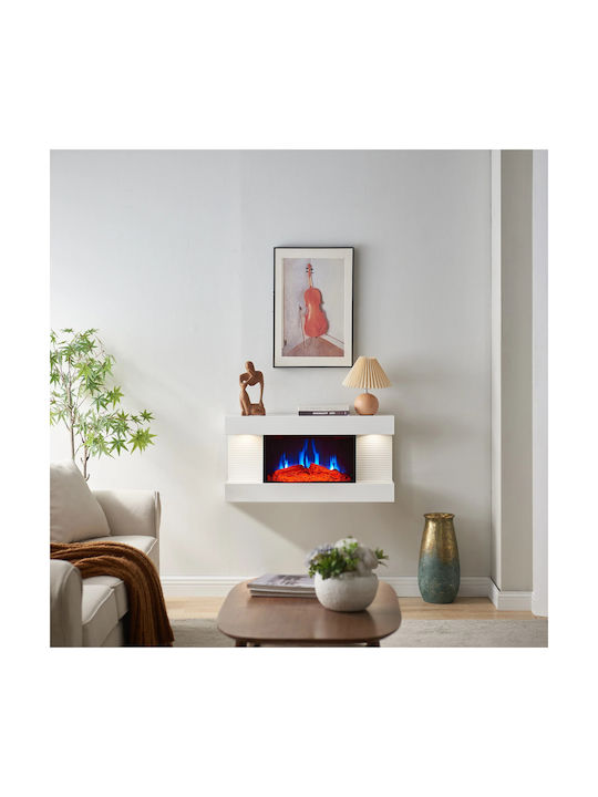Balderia Ira Wall Mounted Electric Fireplace 1800W 41.8x41.8cm White