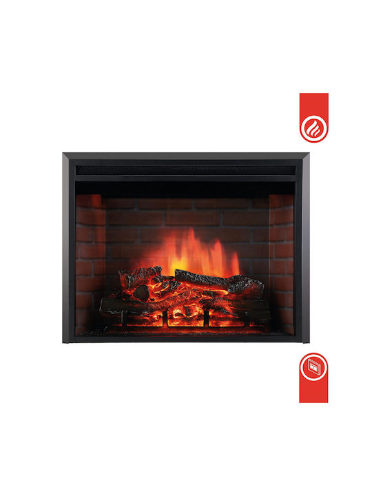 Insert Luca 30 Montat pe perete Șemineu electric 1800W 76x58.5cm Negru