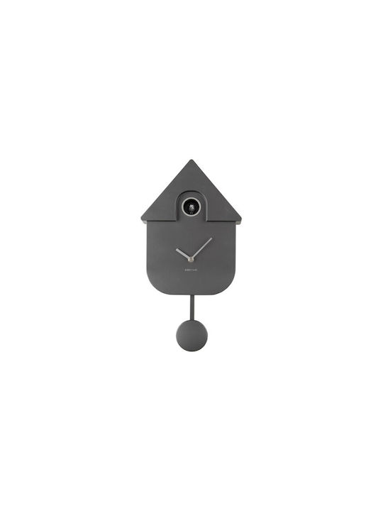 Karlsson Cuckoo Ρολόι Τοίχου Abs 21,5x8,5x41 I Metallic Dark Grey