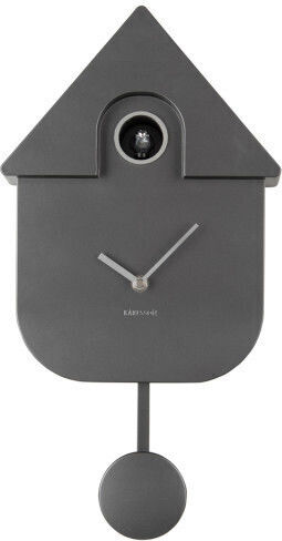 Karlsson Kuckucksuhr Wanduhr ABS 21,5x8,5x41 I Metallisch Dunkelgrau