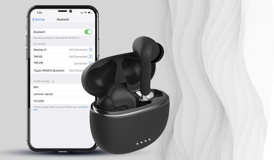 Forever In-ear Bluetooth Handsfree Căști cu Carcasă de Încărcare Negru