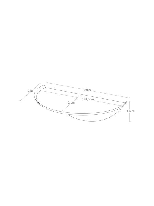 Yamazaki Wall Mounted Bathroom Shelf Metallic 40x22x11.7cm Black