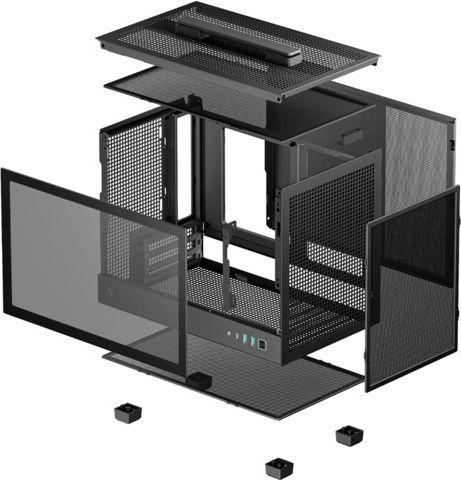 Deepcool CH160 Gaming Mini Tower Кутия За Компютър Със Страничен Прозорец Черна
