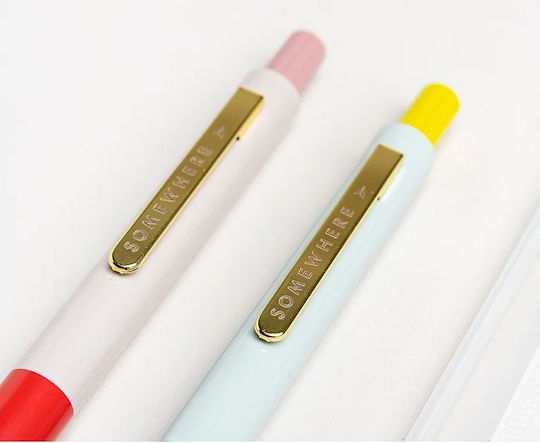 Σετ Στυλό Πολυτελείας Color Block Ballpoint Μπλε 1.0mm Somewhere