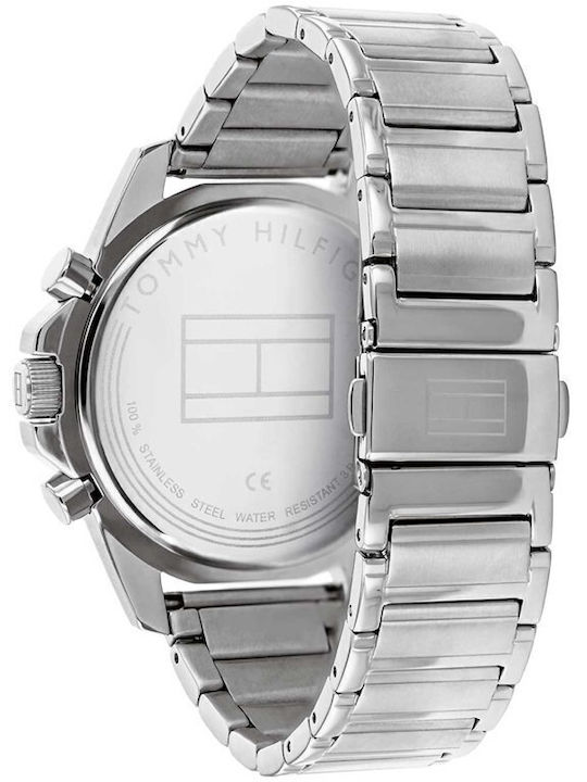 Tommy Hilfiger Mason Ανδρικό Ρολόι 45mm Μπαταρίας με Ασημί Μεταλλικό Μπρασελέ