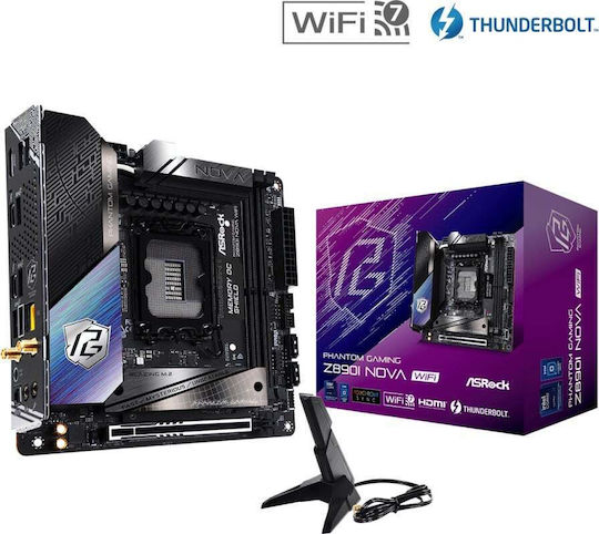 ASRock Phantom Gaming Z890I Nova WiFi Motherboard Mini ITX with Intel 1851 Socket