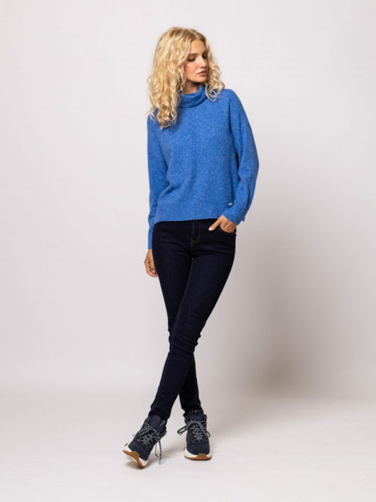 Heavy Tools Women's Sweater Turtleneck Blue