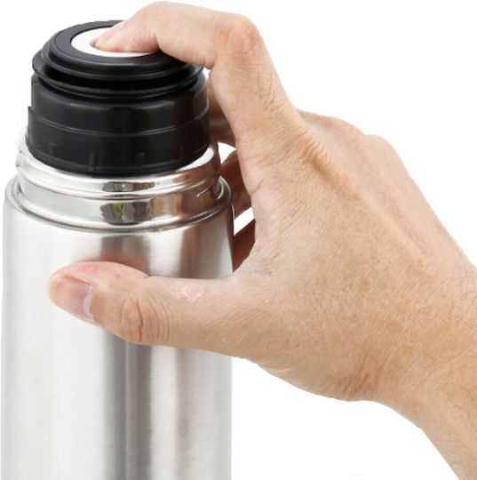 Panda Β75τ Bottle Thermos Stainless Steel 750ml Silver with Cap-Cup