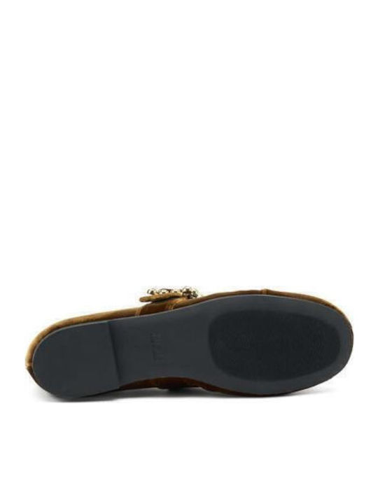 Leather Ballerinas Brown