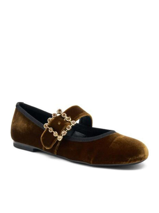Leather Ballerinas Brown