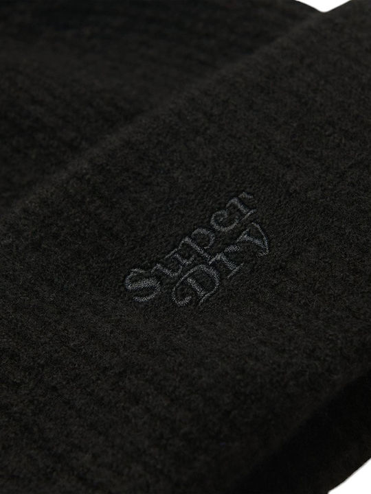 Superdry Beanie Beanie with Rib Knit in Black color