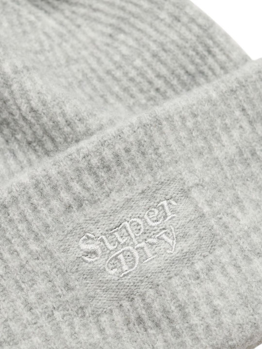 Superdry Beanie Beanie with Rib Knit in Gray color