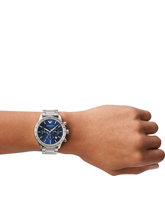 Emporio Armani Mario Ρολόι Μπαταρίας με Μεταλλικό Μπρασελέ