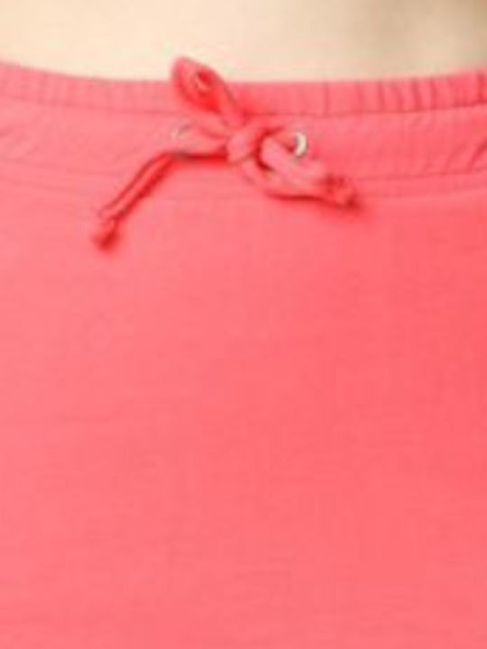 Denim Mini Damenrock Korallenrot