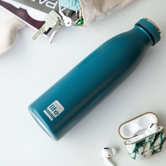 Ecolife Recyclable Bottle Thermos Stainless Steel BPA Free 500ml Blue