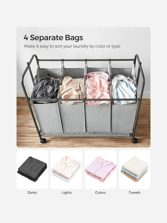 Songmics Laundry Basket Metallic Gray