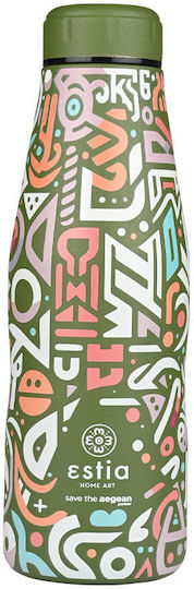 Estia Travel Flask Save the Aegean Ανακυκλώσιμο Μπουκάλι Θερμός Ανοξείδωτο BPA Free 500ml Geovivid