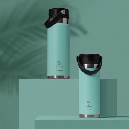 Estia Travel Chug Save the Aegean Bottle Thermos Stainless Steel 750ml Estia Travel Chug Save Aegean Bermuda Green with Loop