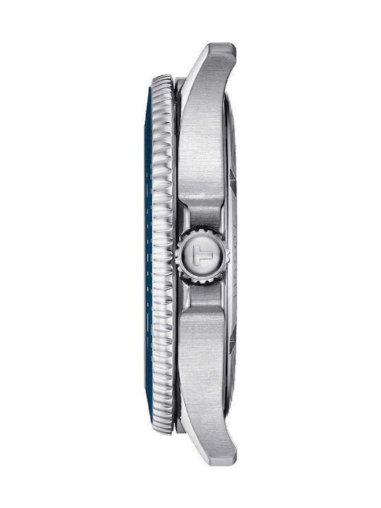Tissot Seastar 1000 Ανδρικό Ρολόι 45.5mm Μπαταρίας με Ασημί Μεταλλικό Μπρασελέ