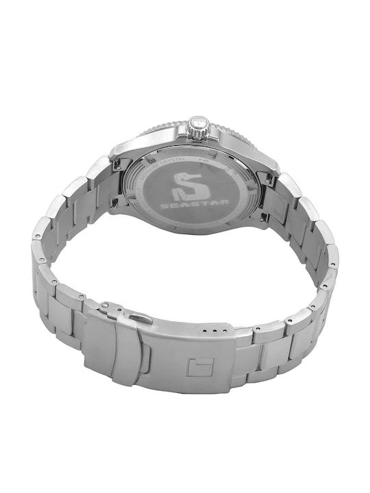 Tissot Seastar 1000 Ανδρικό Ρολόι 45.5mm Μπαταρίας με Ασημί Μεταλλικό Μπρασελέ