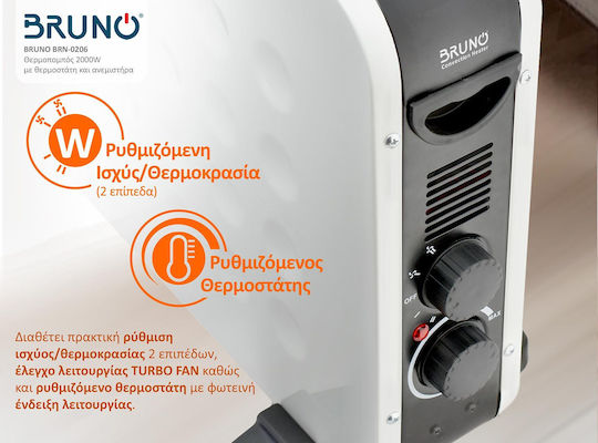 Bruno Convector Heater Floor 2000W 61x38.5cm White