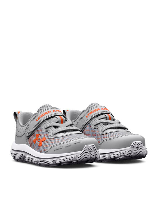 Ua Binf Assert 10 Ac Kids Sports Shoes Running with Hoop & Loop Closure Gray