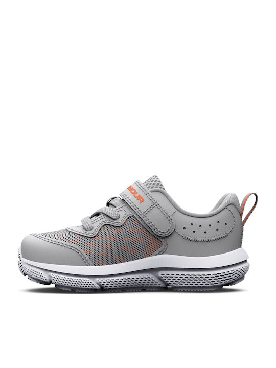 Ua Binf Assert 10 Ac Kids Sports Shoes Running with Hoop & Loop Closure Gray