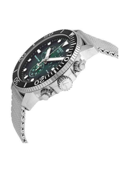 Tissot Seastar 1000 Men's Watch 45.5mm Chronograph Battery with Silver Metal Bracelet