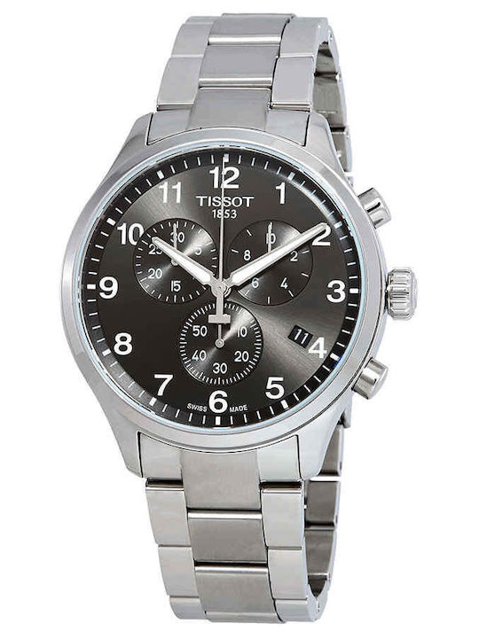 Tissot Chrono Xl Classic Herrenuhr 45mm Chronograph Batterie mit Silber Metall-Armband