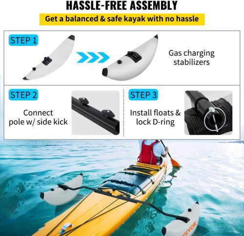 Vevor Kayak Stabilizers 2 Pcs Inflatable Floats PVC Arms Kayak Canoe Fishing Boat Stabilization System