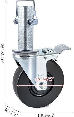 Set of 4 Heavy Duty Scaffold Casters Double Locking 5" 440lbs Jltx13-5-4xjl32fgv0