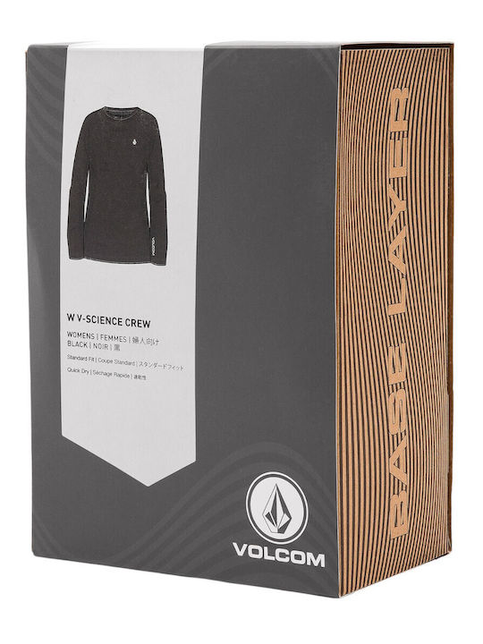 Volcom Vscience Bluza termica pentru femei cu maneci lungi Negru