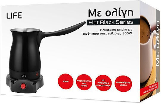 Life With a Little Electric Greek Coffee Pot 800W with Capacity 250ml Black