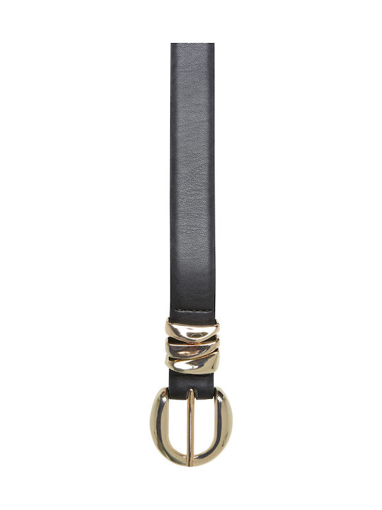 Urban Classics Leather Women's Belt Black Velvet-Black Metal