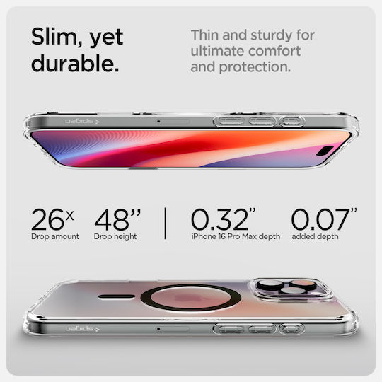 Spigen Ultra Hybrid T Back Cover Plastic 2mm Gray (iPhone 16 Pro Max)
