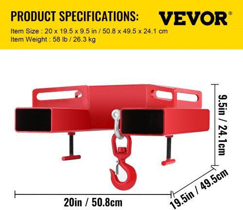 Vevor Stapler for Load Weight up to 3t in Rot Color