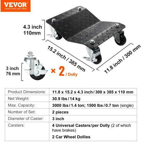 Vevor Transport Trolley for Weight Load up to 1.36t