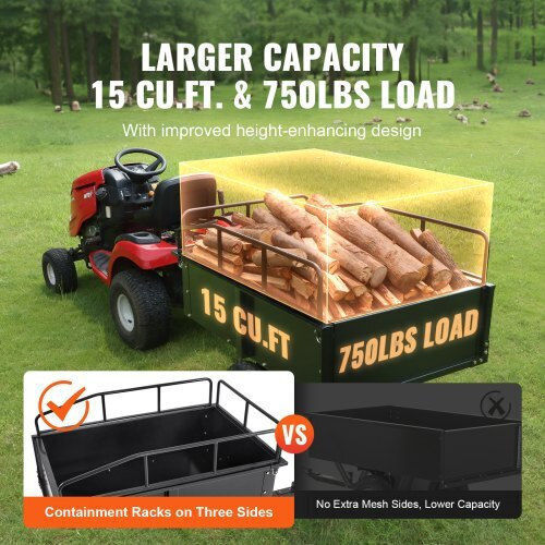 Vevor Transport-Wagen for Load Weight up to 750kg in Schwarz Color