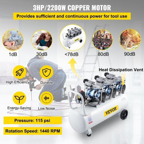 Vevor Compresor de aer cu Rezervor de aer 22lt KYJSY750-3-100L01V2